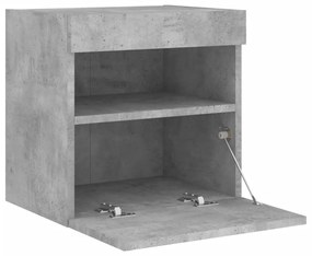 Móveis de parede para TV com luzes LED 2 pcs cinzento cimento