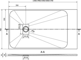 Mexen Hugo base de duche retangular SMC 130 x 70 cm, branco - 42107013