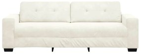 Sofá de 3 Lugares vidaXL Creme 180 cm Veludo