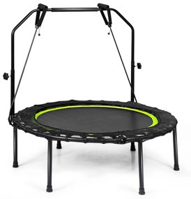 Trampolim de Fitness dobrável com 2 bandas de resistência e altura ajustável para adultos e crianças Verde 102 x 102 x 130 cm
