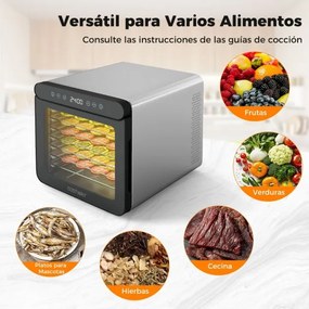 Desidratador de alimentos com temperatura ajustável de 30 ℃-75 ℃ 7 bandejas de aço inoxidável para carne, frutas