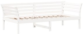 Sofá-cama sem colchão 80x200 cm madeira de pinho maciça branco