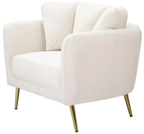 POLTRONA KIEV 88X77X74 CM CREME E DOURADO