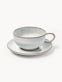 Handmade Tea Cup Nordic Sand with Saucer