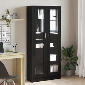 Armários de livros vidaXL 2 unidades Carvalho Preto 82,5x30,5x185 cm Madeira engenheirada