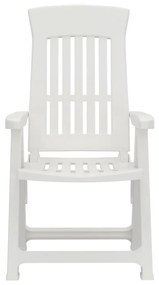 Cadeiras de jardim reclináveis 2 pcs PP branco