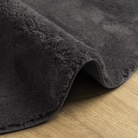 Tapete de área Antracite 100x200 cm Poliéster Antiderrapante