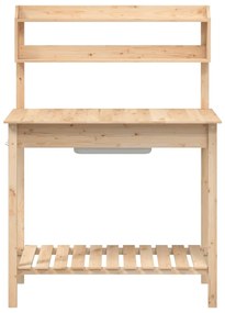 Mesa de cultivo com pia 147,5x44x139,5 cm abeto maciço