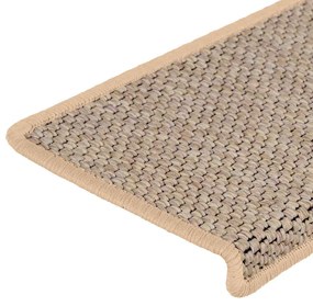 Tapetes escada adesivos aspeto sisal 30pcs 65x21x4cm bege-claro