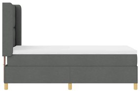 Cama Box com Colchão e LED vidaXL Cinza Escuro 90x200 cm Tecido