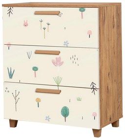 Cómoda Leva Gravis – Atlantic Pine White – 80 cm x 95 cm x 43 cm