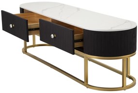 MÓVEL DE TV MONTPELLIER 150X42X45 CM PRETO E DOURADO