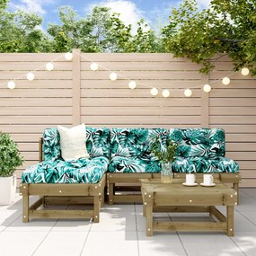 vidaXL 5 pcs conjunto lounge de jardim madeira de pinho impregnada