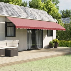 vidaXL Tecido substituição para sanefa de toldo 6 m riscas bordô