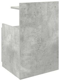 Mesa de cabeceira com 2 gavetas cinza concreto 40x36,5x62 cm