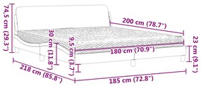 Cama com colchão 180x200 cm tecido castanho-escuro