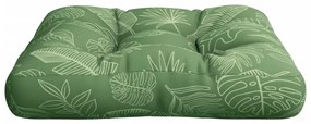 Almofadão para paletes 58x58x10 cm tecido oxford padrão folhas