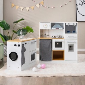 Cozinha de Brincar Infantil Lisboa – 2 em 1 com Luzes, Sons, Máquina d
