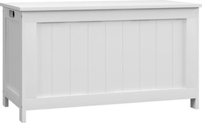 HOMCOM Caixa de arrumação Caixa de armazenamento Baú de brinquedos, MDF, 2 Alças, 81 x 40 x 46 cm, Branco | Aosom Portugal