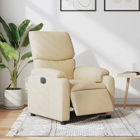 vidaXL Poltrona reclinável elétrica tecido cor creme