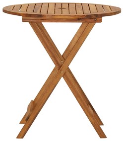 3 pcs conjunto jantar dobrável p/ jardim madeira acácia maciça