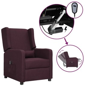vidaXL Poltrona elétrica reclinável tecido roxo