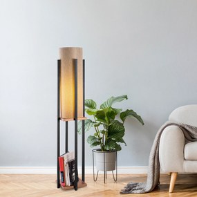 Candeeiro de Pé 7128 – Preto e Cobre – 25 x 25 x 130 cm