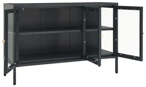 Aparador 105x35x70 cm vidro e aço antracite
