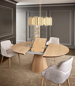 Mesa de Jantar Corvo Ext.Red.Pé Cone