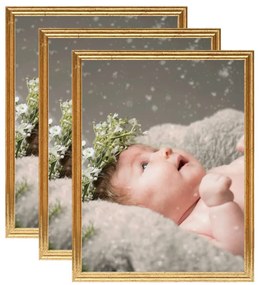 vidaXL Molduras para mesa 3 pcs 10x15 cm MDF dourado