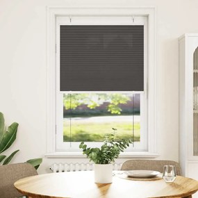 Preto Plissada Cega 75x100 cm Largura Tecido 74,4 cm Poliéster