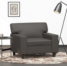 vidaXL Poltrona 60 cm couro artificial cinzento