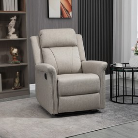Poltrona Relax Reclinável até 135º com Apoio para os Pés Encosto Alto 78x96x102 cm Cinza