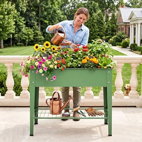 Floreiras para Plantas, 95 x 31 x 80 cm, com Estante de Rede, Verde