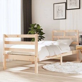 vidaXL Estrutura de cama pequena solteiro 75x190 cm madeira maciça