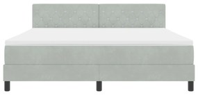 Camas Box Spring vidaXL com Colchão Cinzento Claro Veludo Super King