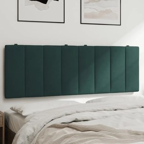 vidaXL Almofadão de cabeceira 140 cm veludo verde-escuro
