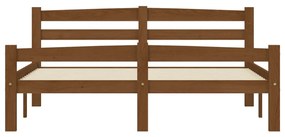 Estrutura de cama 140x200 cm pinho maciço castanho mel