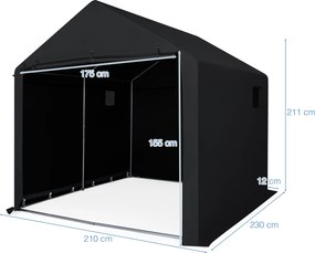Abrigo para Bicicletas, 210 x 238 x 211 cm, Espaço Interior Amplo, Preto