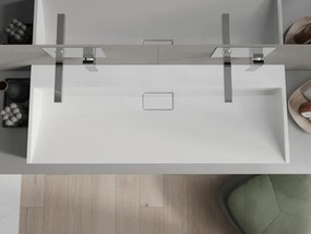 Mexen Ava lavatório sobre bancada de conglomerado B/O 120 x 46 cm, branco - 23011200
