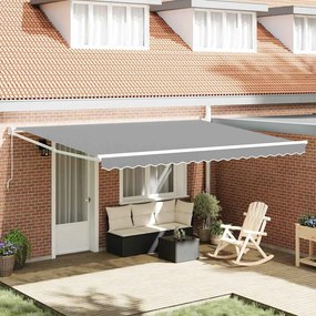 vidaXL Toldo Retrátil Manual Branco 500 × 300 cm Alumínio