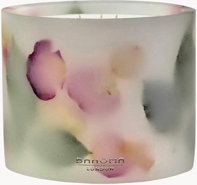 Vela perfumada artesanal com três pavios Botanica (rosa, mel, violeta)