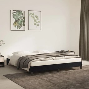 Estrutura de cama sem colchão 180x200 cm veludo preto