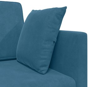 Sofá Cama 2 em 1 Azul 213x144x60 cm Veludo