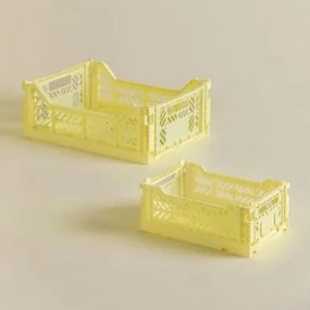 Conjunto De 2 Caixas Dobráveis E Empilháveis De Plástico Doli Amarelo - Sklum