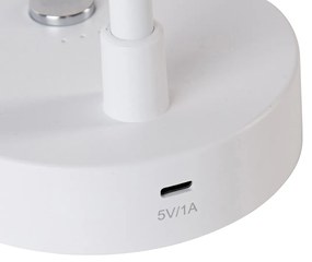 Candeeiro de mesa branco incl. LED regulável em 3 etapas recarregável - Telescópio Moderno