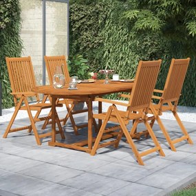 vidaXL 5 pcs conjunto de jantar para jardim madeira de acácia maciça