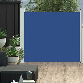 vidaXL Toldo lateral retrátil para pátio 100x300 cm azul