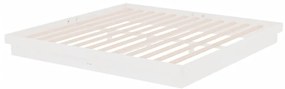 Estrutura de cama 200x200 cm madeira maciça branco