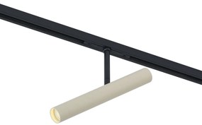 Foco moderno bege com preto para sistema de calha monofásico - Slimline Avery Moderno